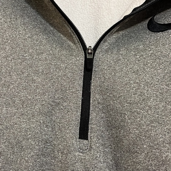 Nike Men's Dri-FIT 1/4-Zip Long Sleeve Top - Nike Pullover Grey - Picture 3 of 4